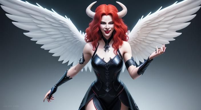 Angelic Showdown in 3D Digital Art