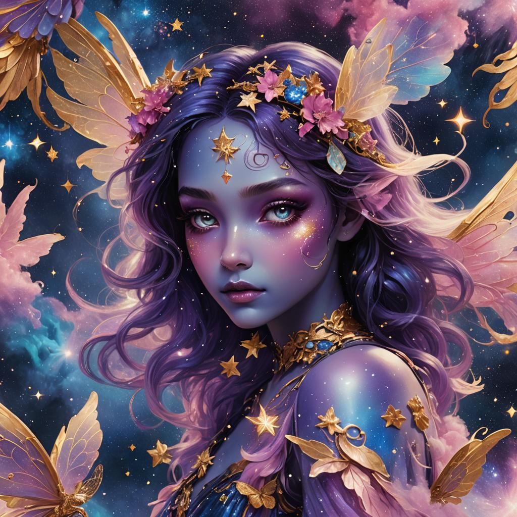 Ethereal Nebula Fairy in Dark Fantasy Concept Art