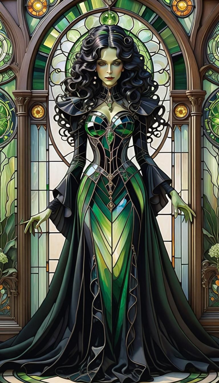 Stained Glass Elphaba, The Wicked Witch of the West