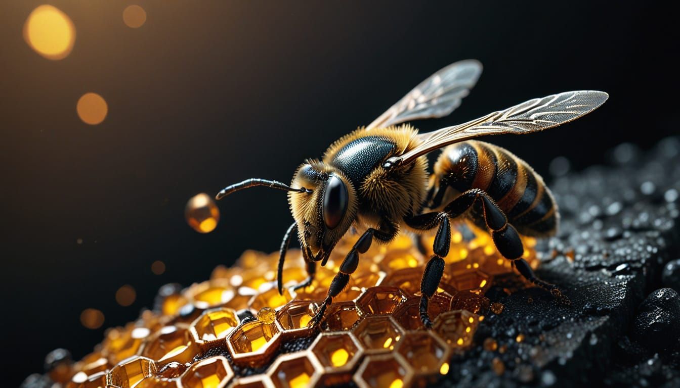 Black Diamond Honeybee: Hyperrealistic Jewelry Art
