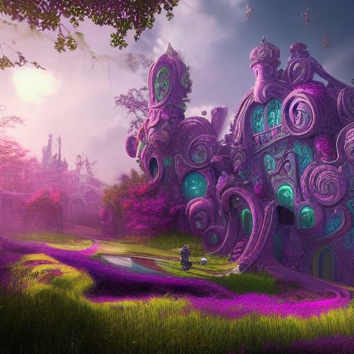 Fantastical Paisley Park Matte Painting in 8K