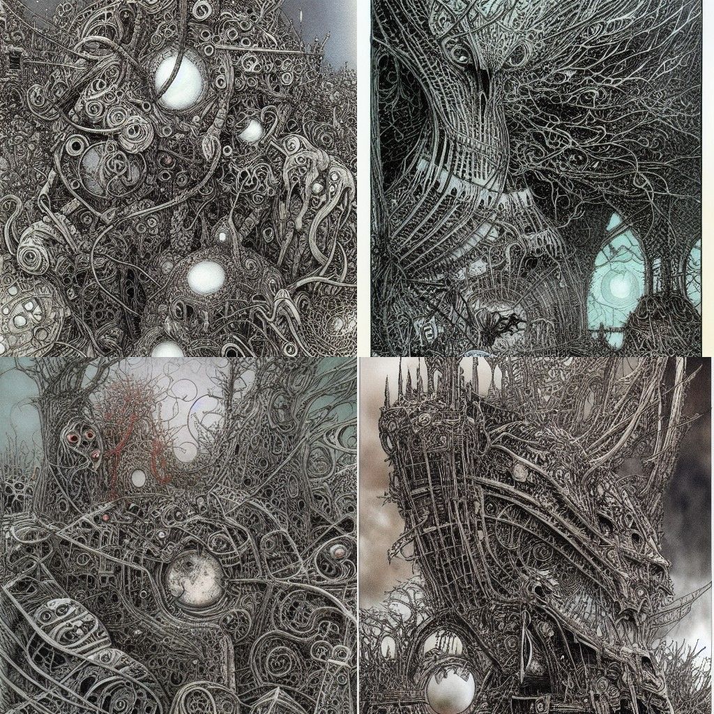 Grotesque Fantasy Landscape Illustration