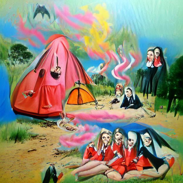 Catholic Schoolgirls Camping: Surreal Lowbrow Nicotine Vampi...