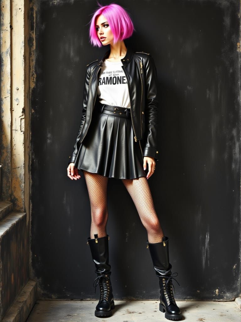 Punk Rock Supermodel in 70s Style
