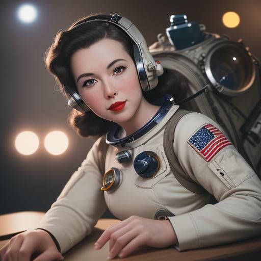 1940s Astronauts in Professional Photography Style
