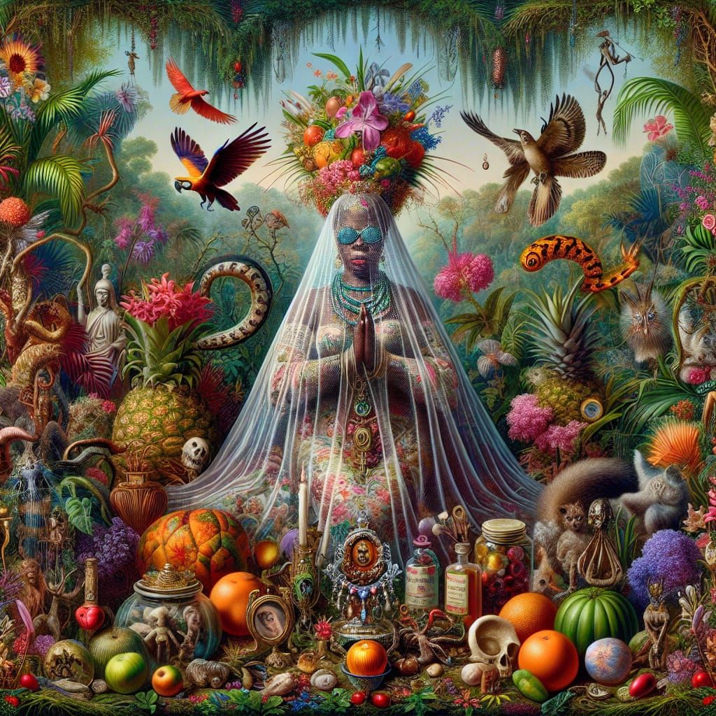 Kitschy Voodoo Lady in Suriname Jungle
