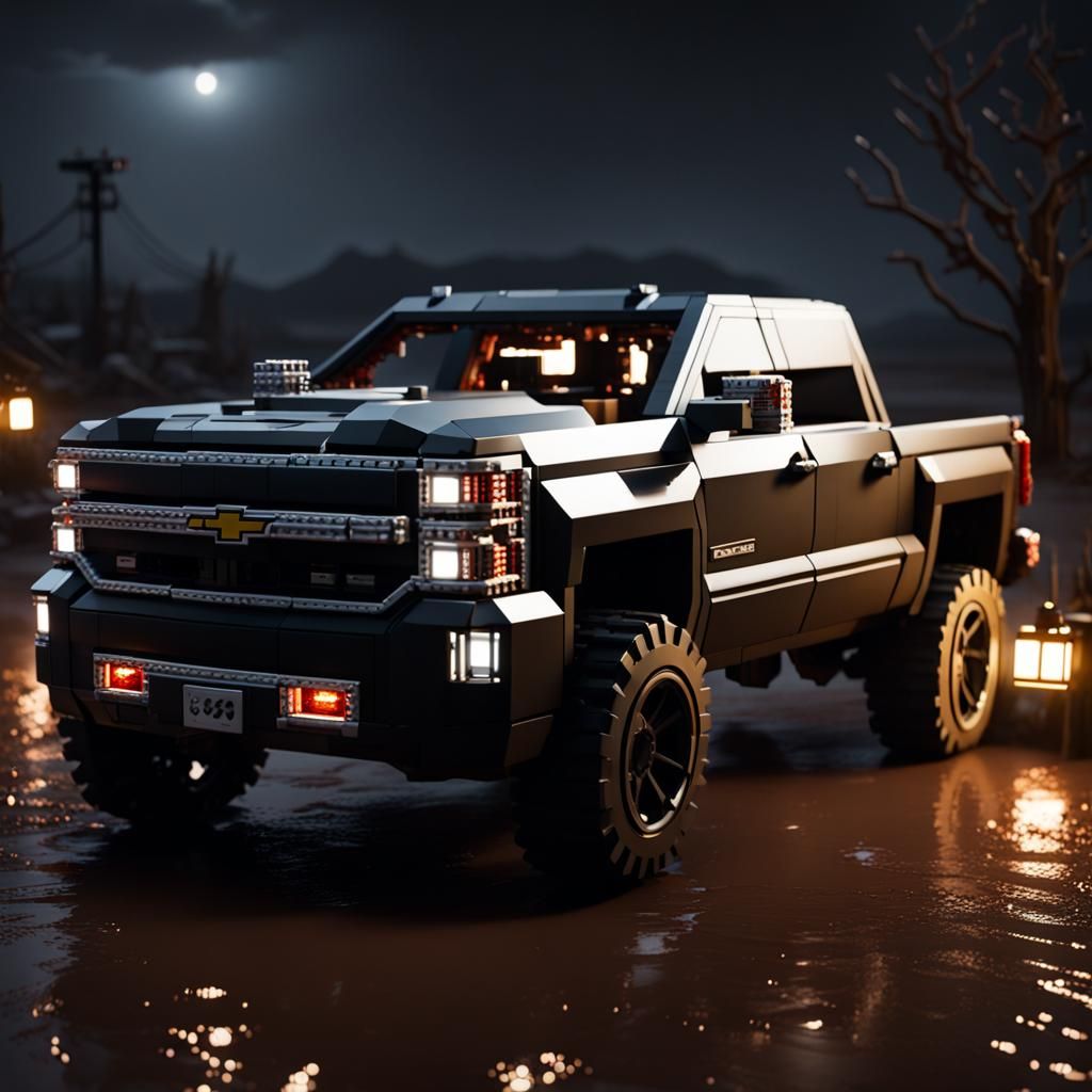 Nightmarish Lego Chevy Silverado in Unreal Engine
