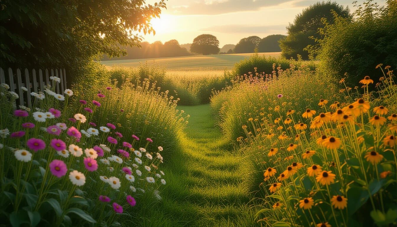 a neat rewilded garden