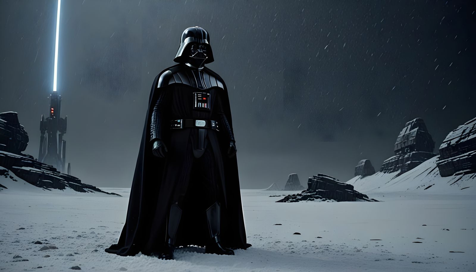 Darth Vader in Cinematic Snowy Still
