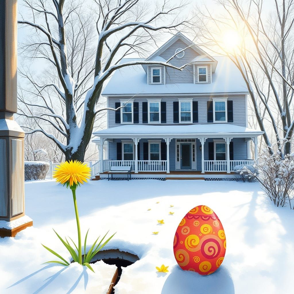 Spring Awakening in Serene Winter Wonderland