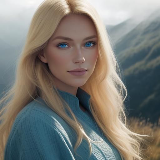 Glamour Portrait of Blonde Woman in Natural Light