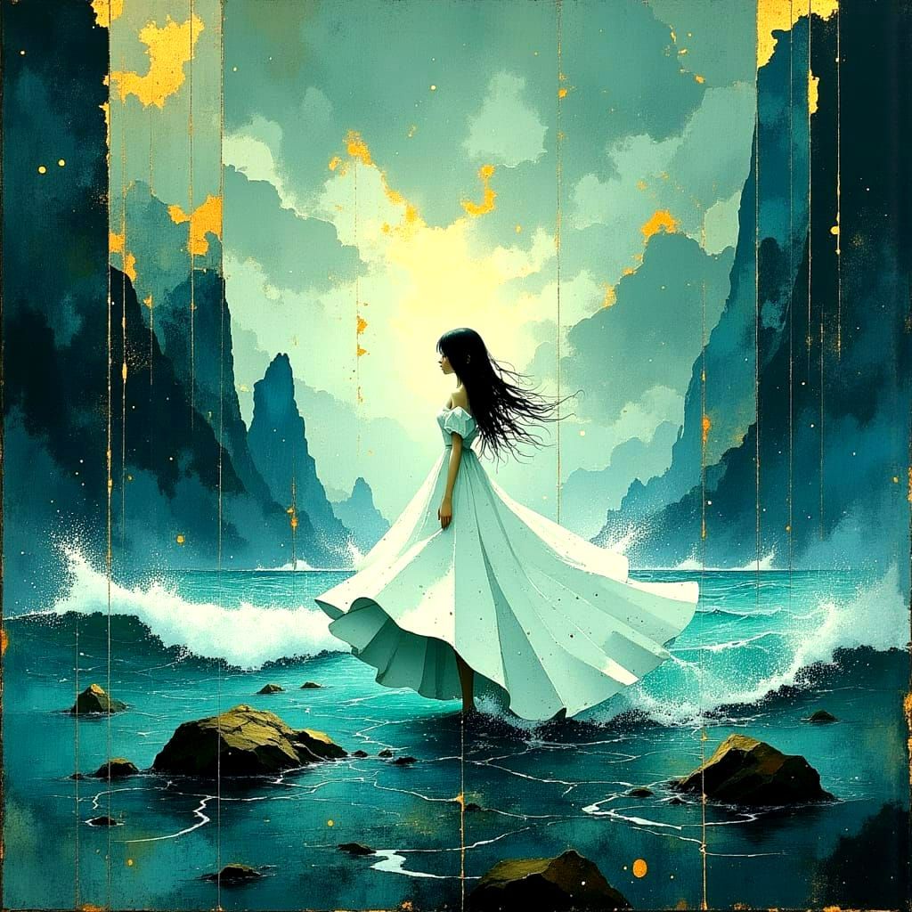 Ethereal Surrealism in a Stormy Seascape