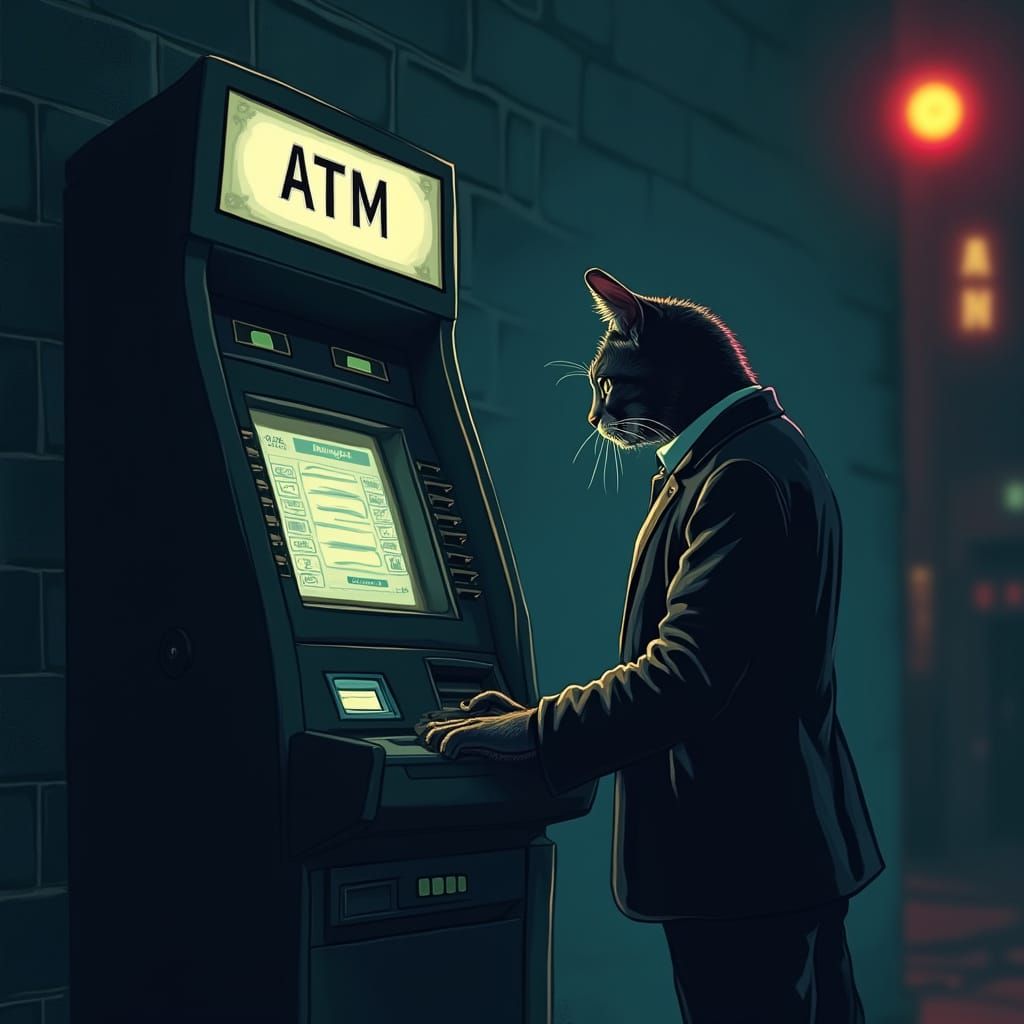 Midnight Whiskers: A Film-Noir Feline in the City