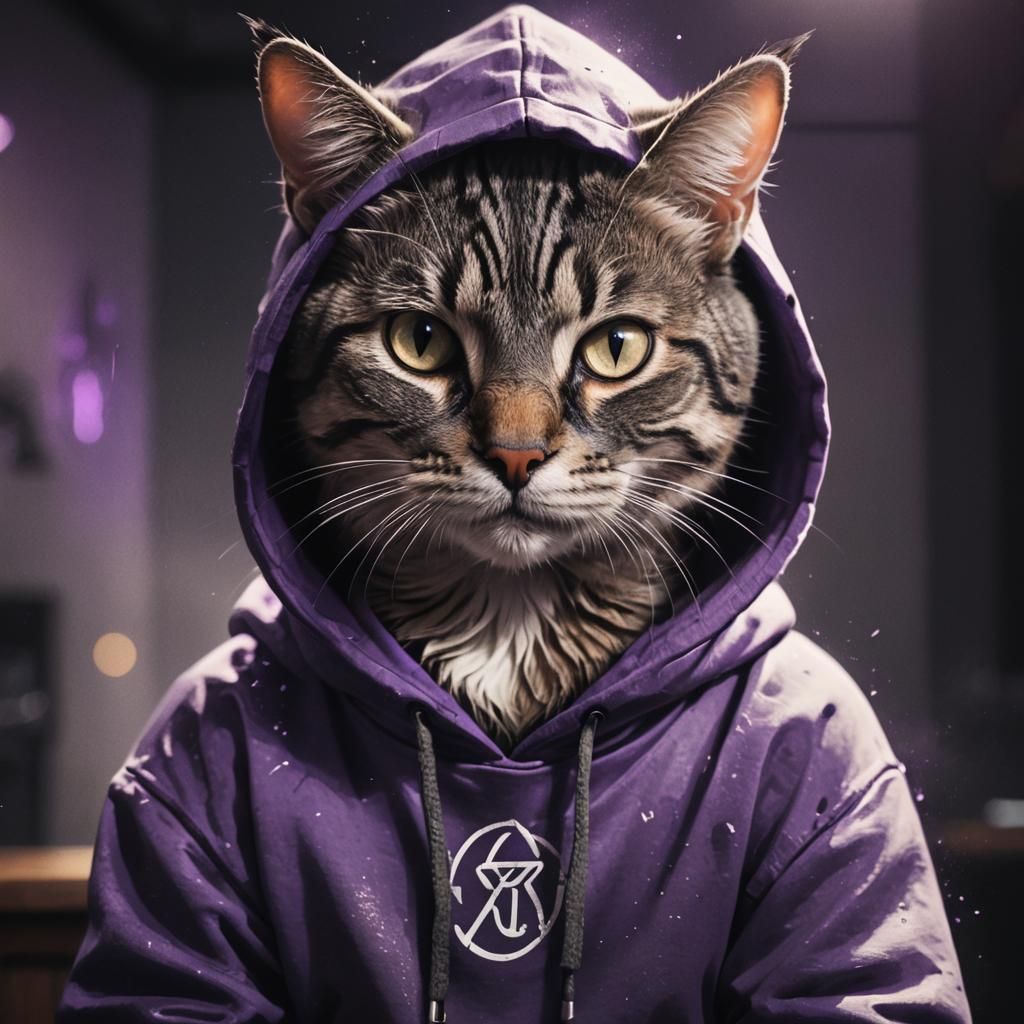 Sigma Cat Portrait in Cinematic Lighting