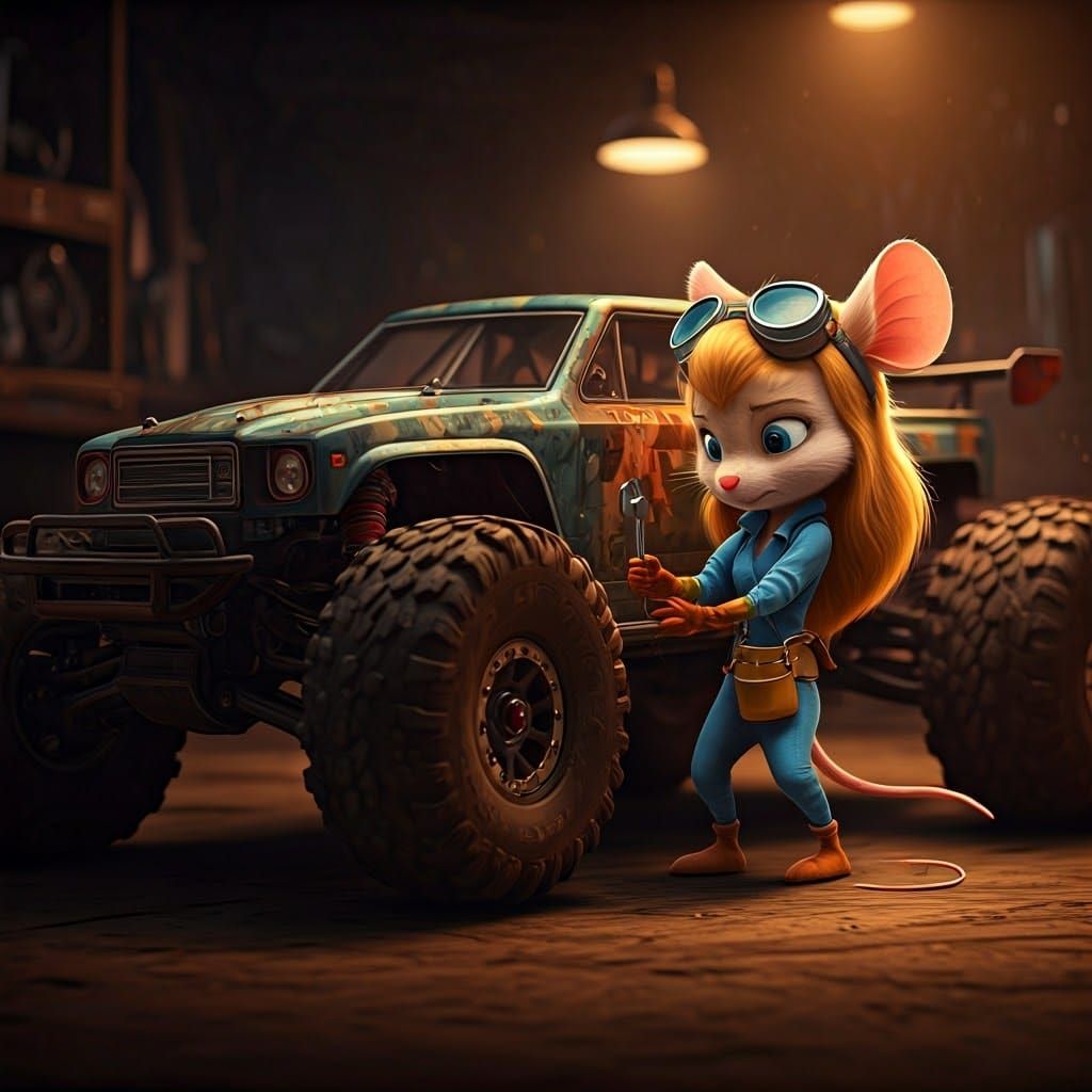 Gadget Hackwrench in Cinematic Workshop Repair Scene