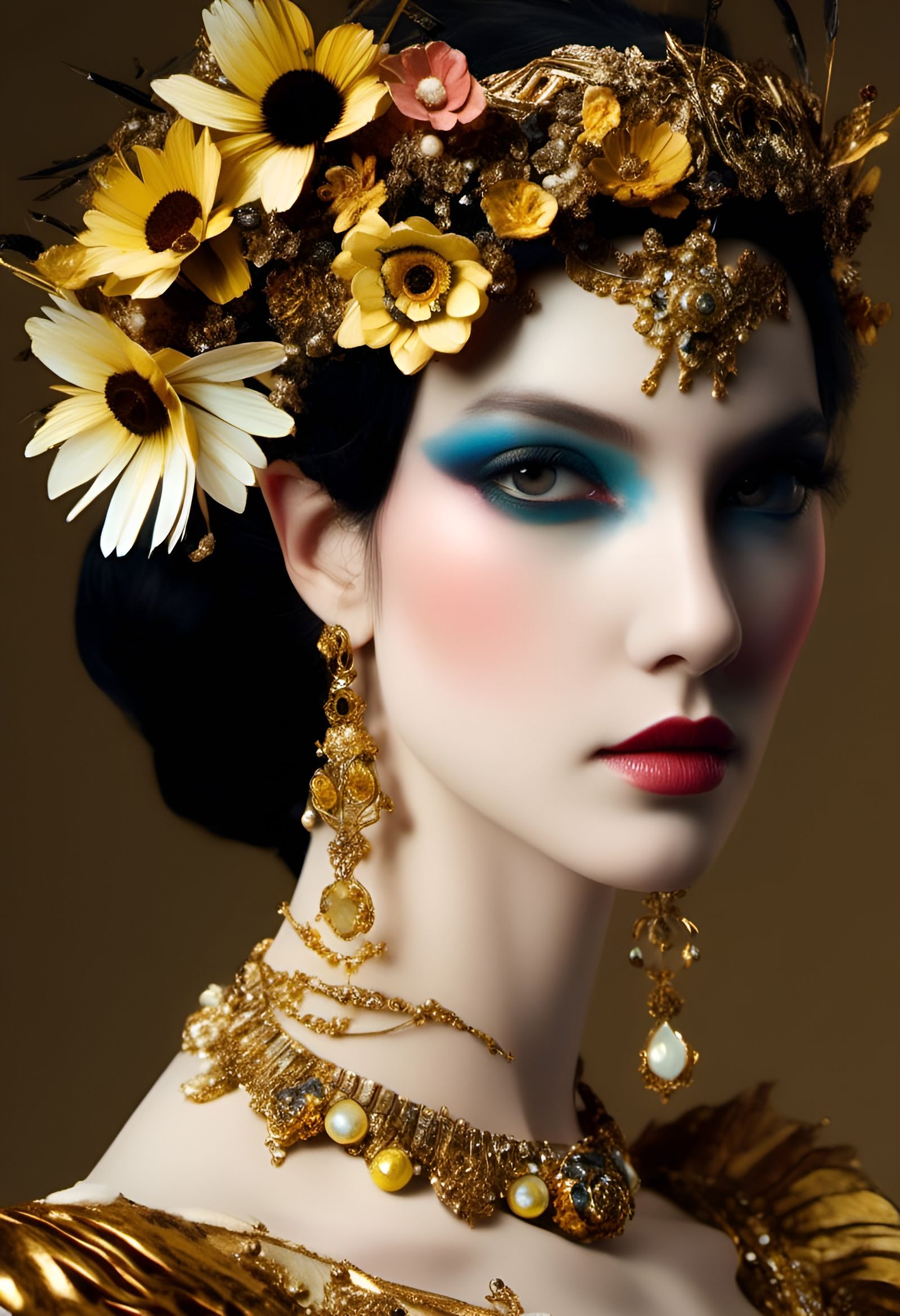 Psychedelic Tiger Goddess Portrait in Hyperrealistic Style