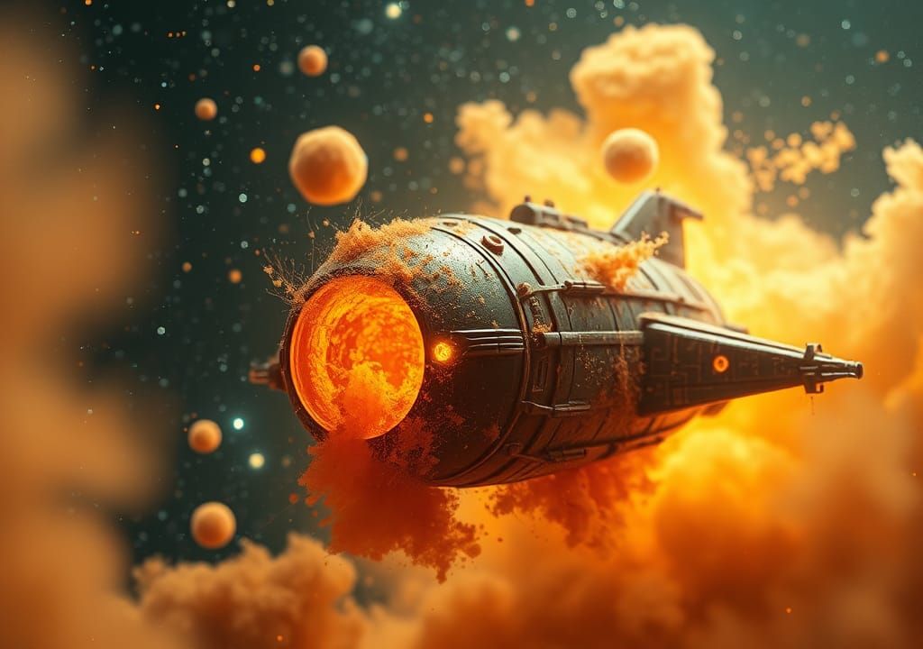 Bio-Organic Spaceship in Van Gogh Space