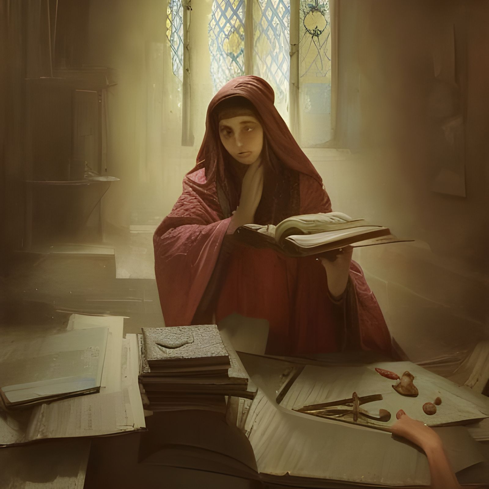 Kurdish Torah Scholar in Art Nouveau Style