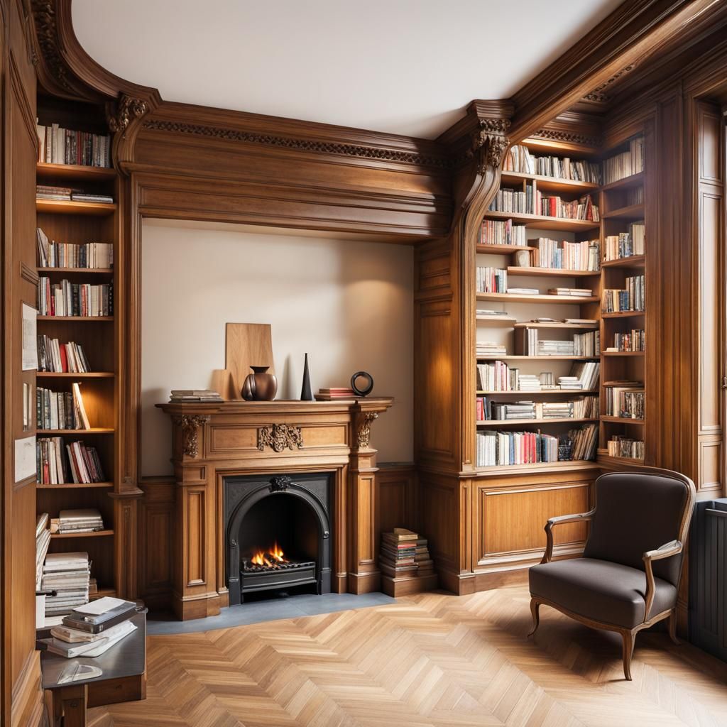 Surreal Library with Paris Subway Entrance