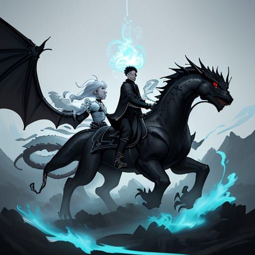 Ethereal Dragons in Yin Yang Harmony