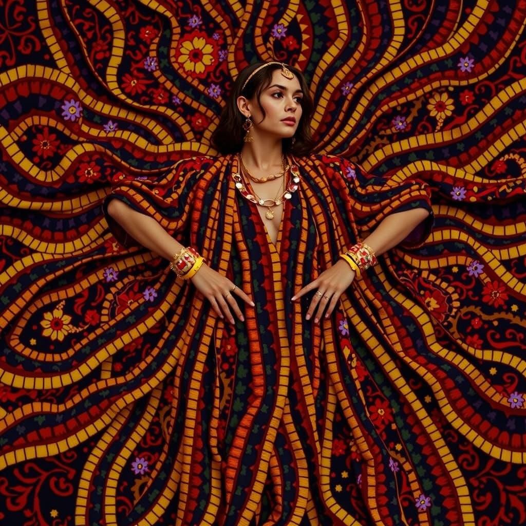 Psychedelic Garden Dream with Cosmic Mystery