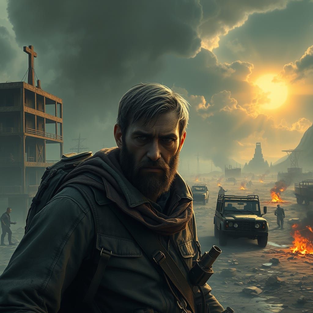 Resilient Survivor in Post-Apocalyptic Wasteland