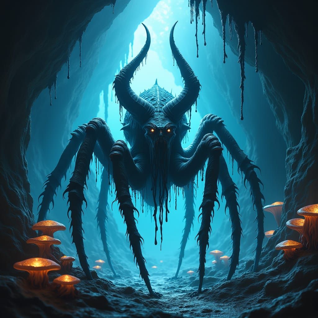 Mindshredder Zenthal in Bioluminescent Cavern