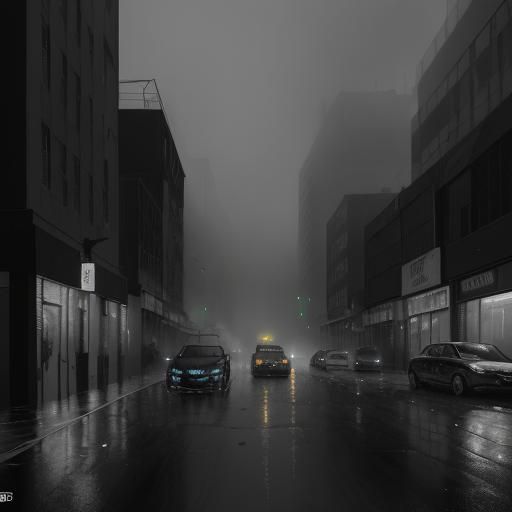 Noir City Street with Graffiti Art