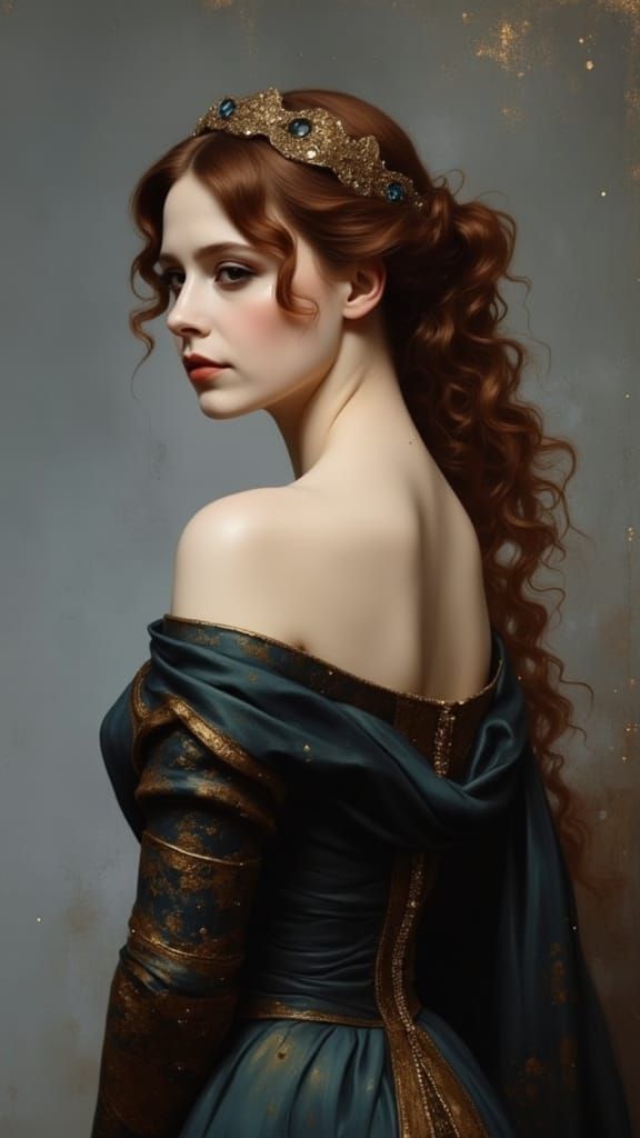 Gothic Lady in 15th Century Oil Portrait with Opal Necklace ...