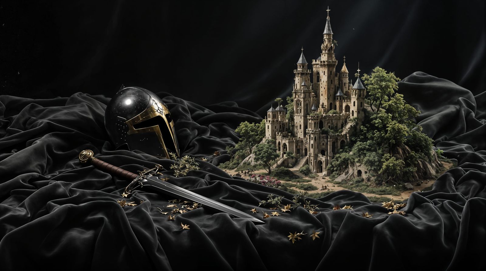 Hyperrealistic Oil Painting of Forgotten Knight's Realm