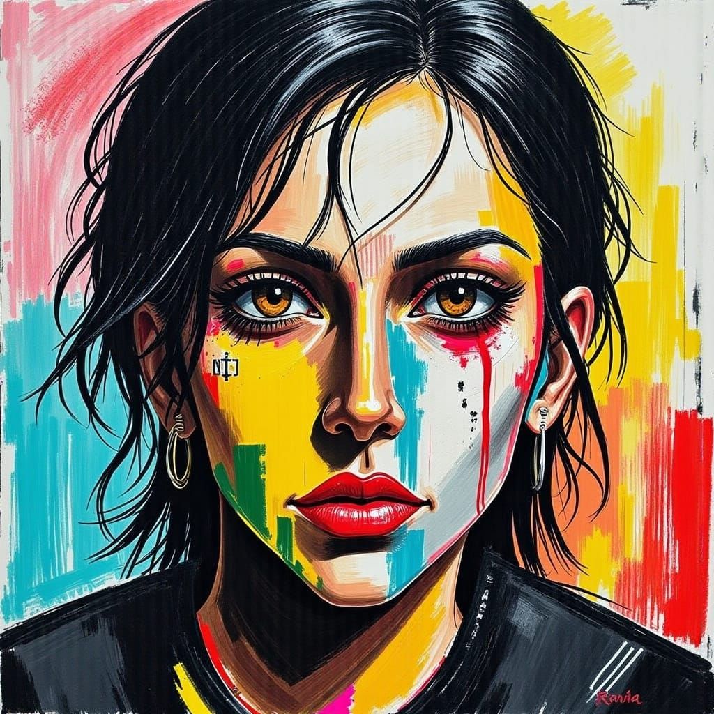 Surreal Futuristic Landscape in Neon Colors