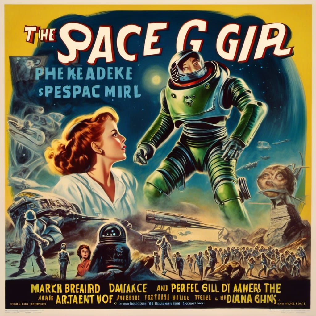 The Space Girl: 1950s Sci-Fi Movie Poster