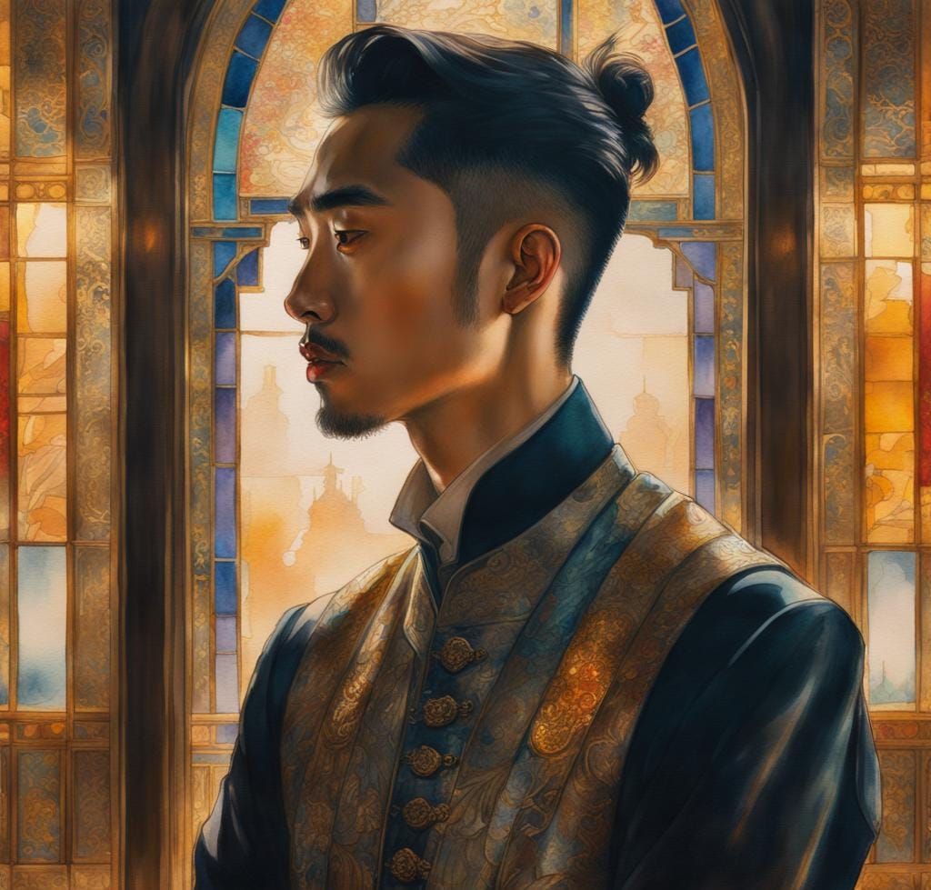 Elegant Asian Gentleman in Opulent Setting
