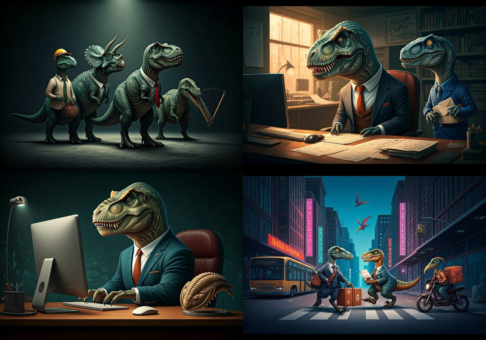 Dinosaurs at work