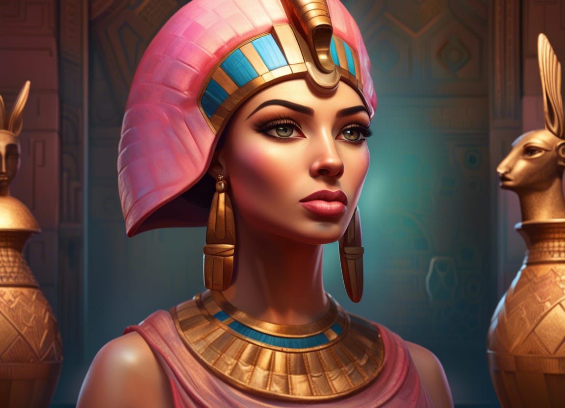 Ancient Egyptian Beauty Pageant in Hyperrealistic Style