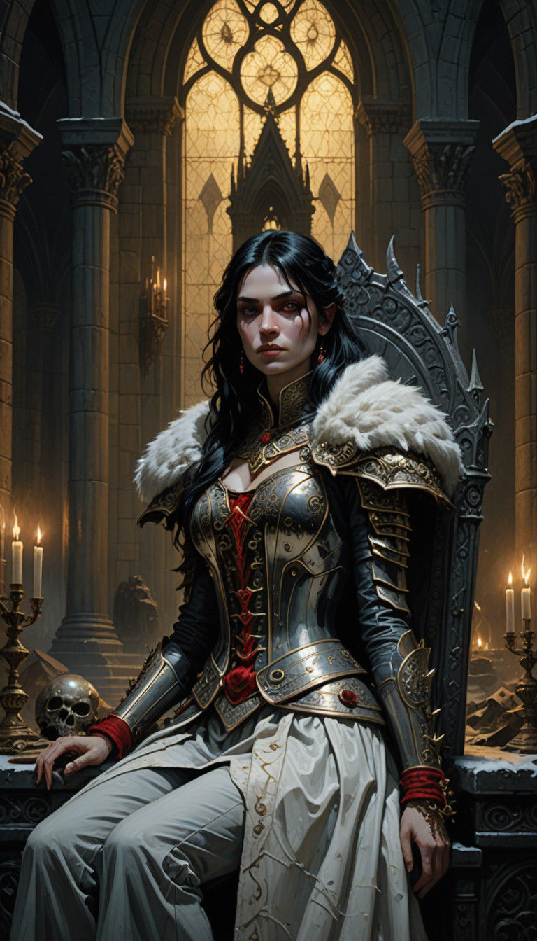 The Conquering Queen: Gothic Majesty in Armor and Elegance