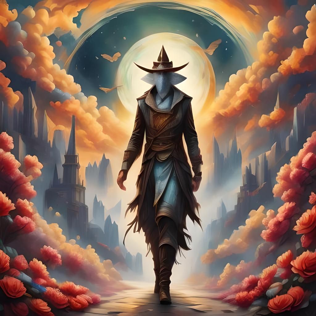 Painterly Roses in Cosmic Neon Style