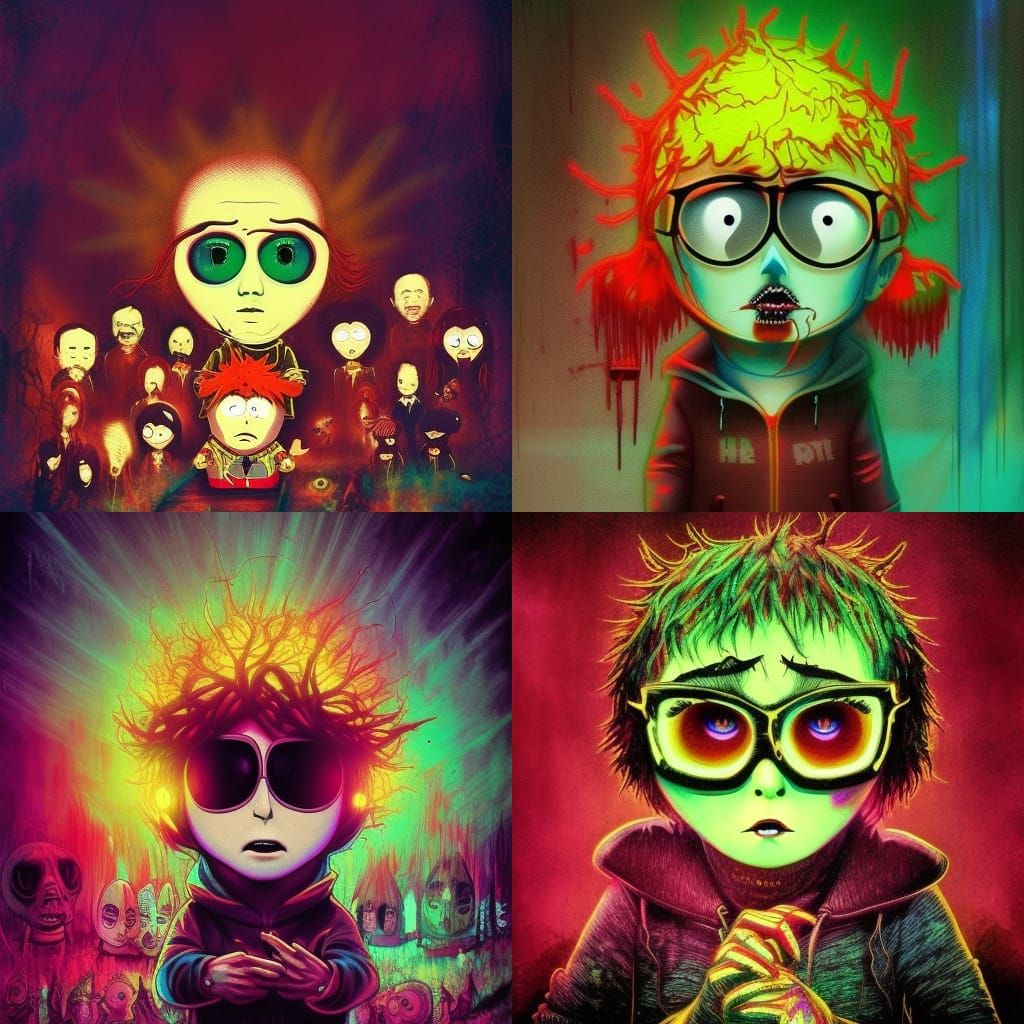 South Park Characters in Dark Academia Style