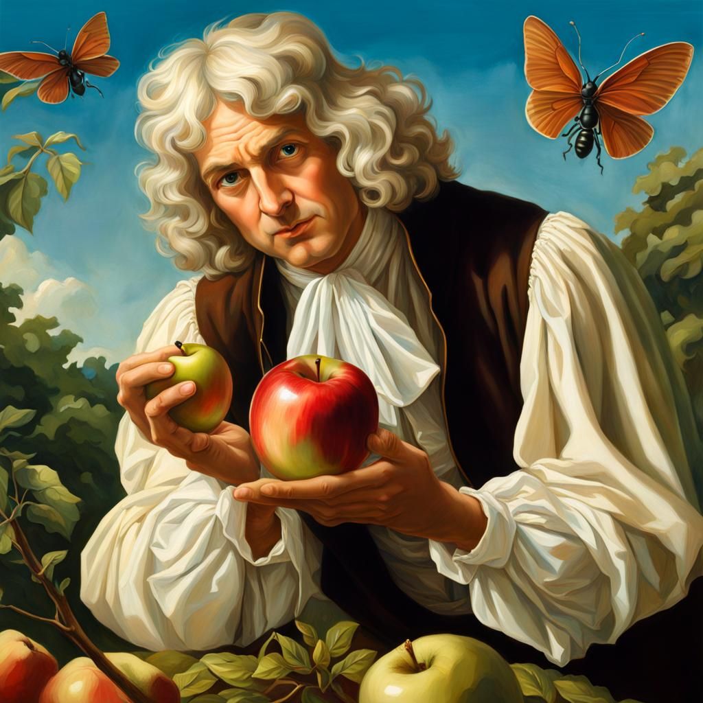 Isaac Newton Explains Gravity To An Ant