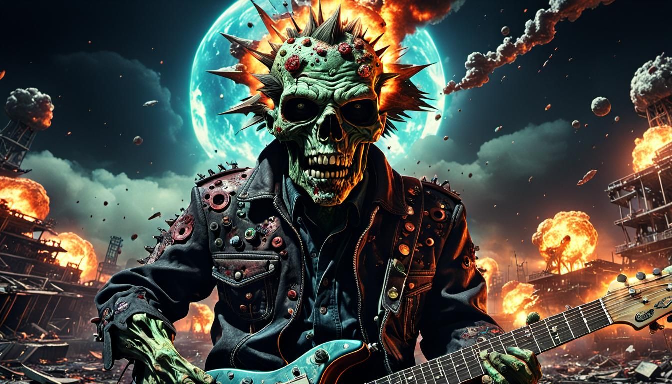 Atomic Zombie Punk Guitar Explosion in HDR