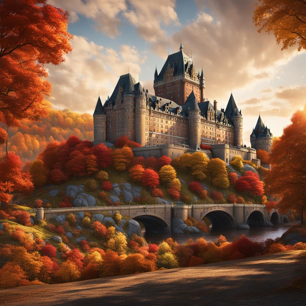 Chateau Frontenac in Quebec Canada in Autumn