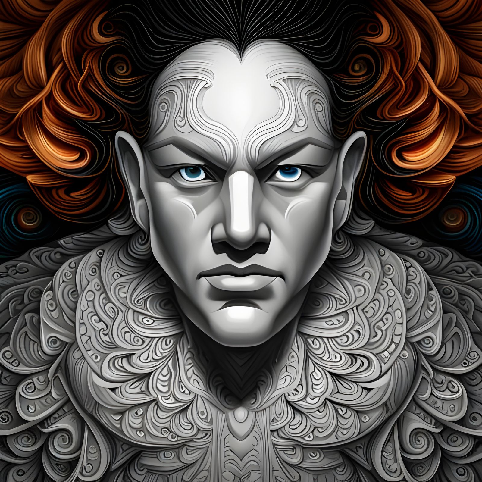 Whiro: Evil God of Māori Mythology in Hyperrealistic Style