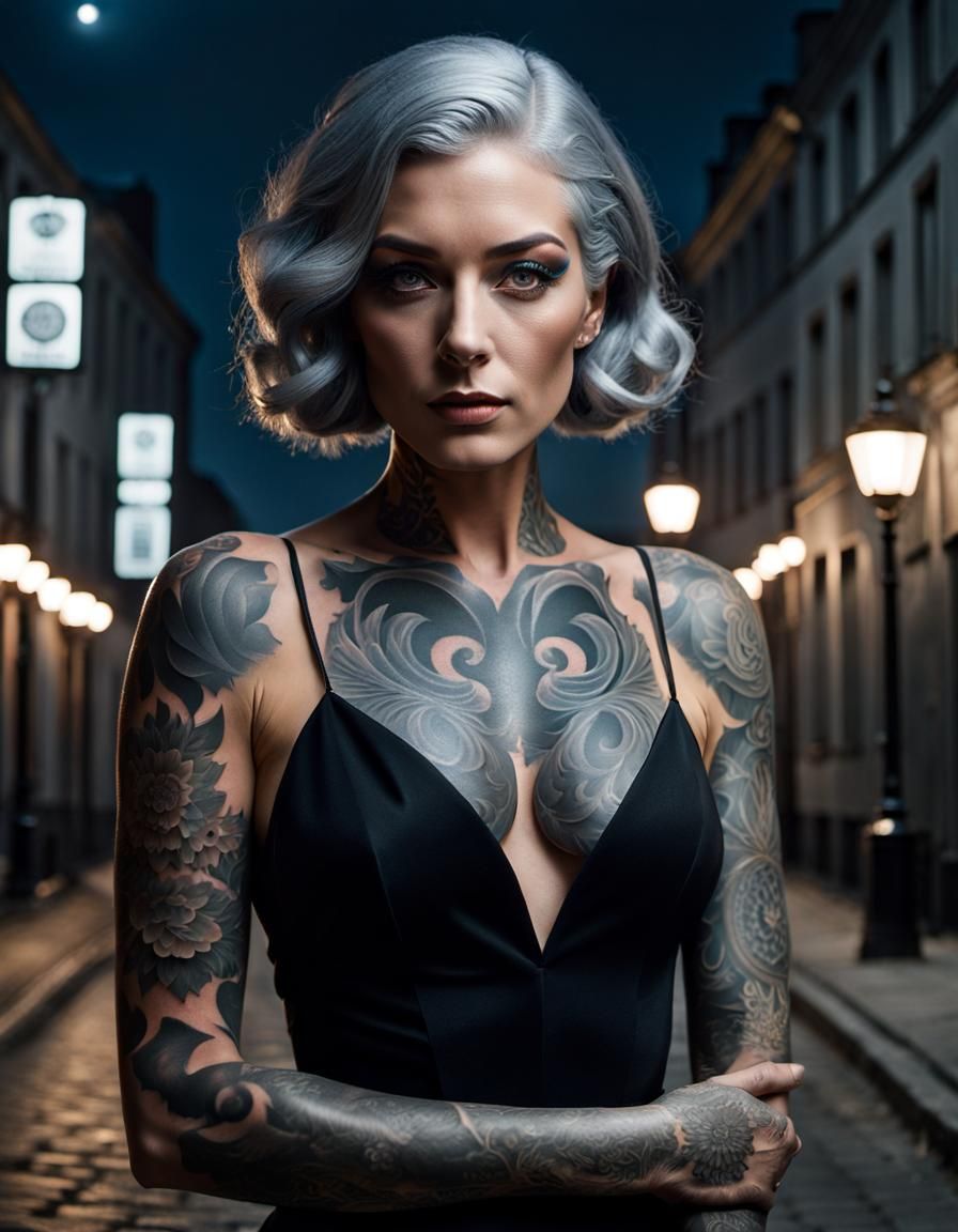 Magical Woman in Surreal Street Scene