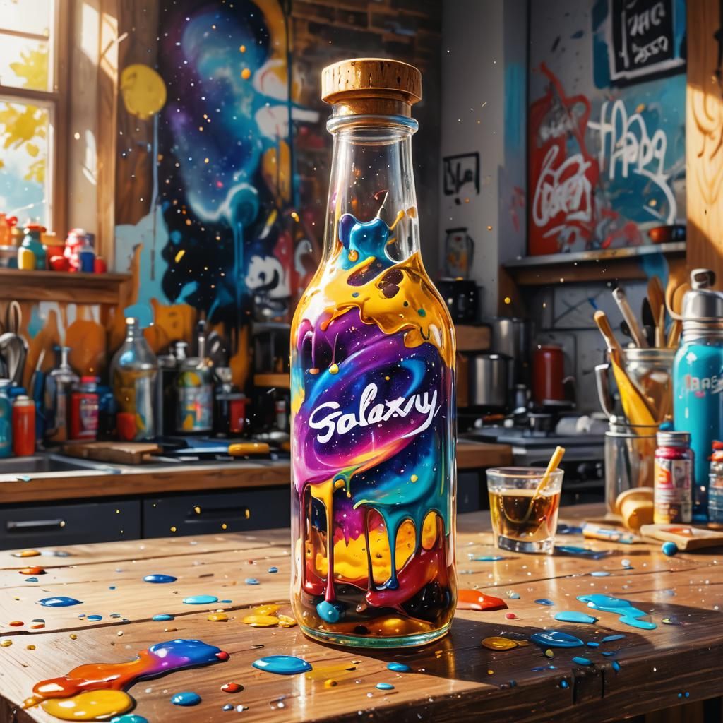 Galaxy in a Bottle: Graffiti Art in Kitchen