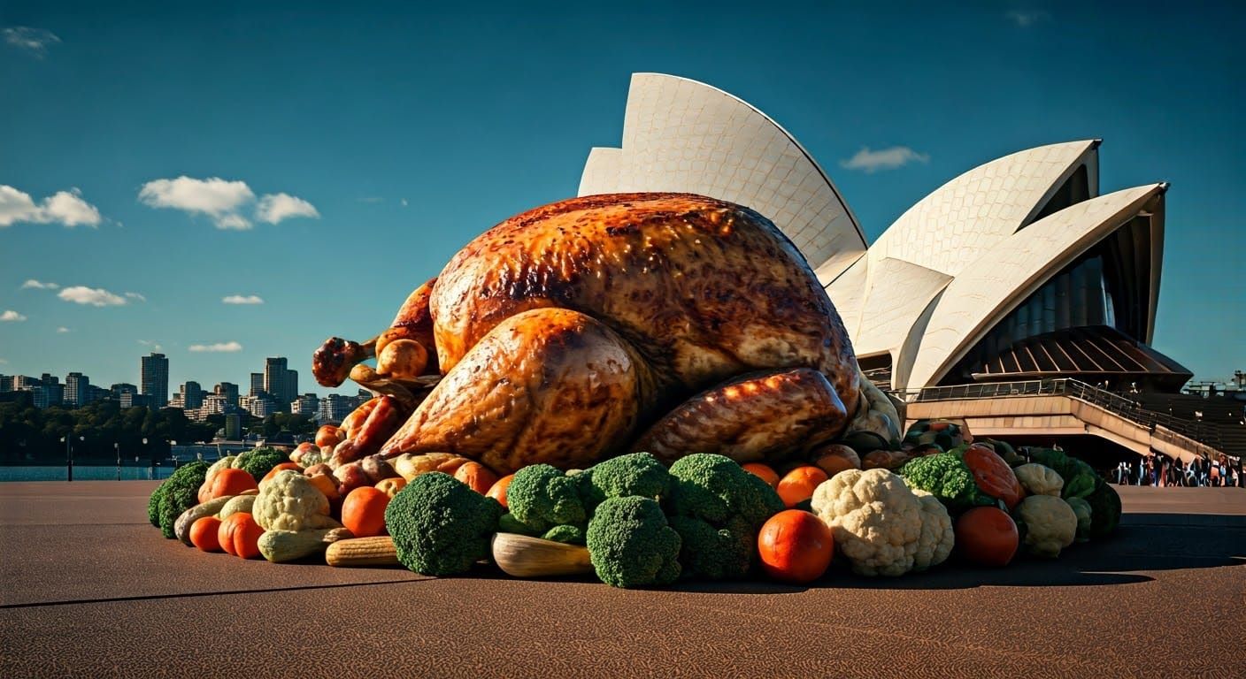 Giant Roast Chicken at Sydney Opera House