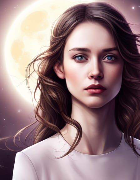 Ethereal Portrait of a Moon-Daughter