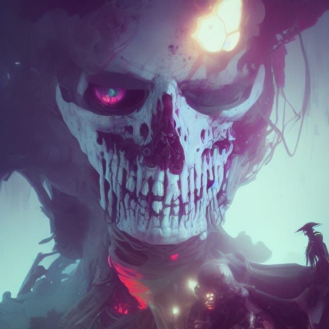 Grim Reaper Portrait in Hyperrealistic Style