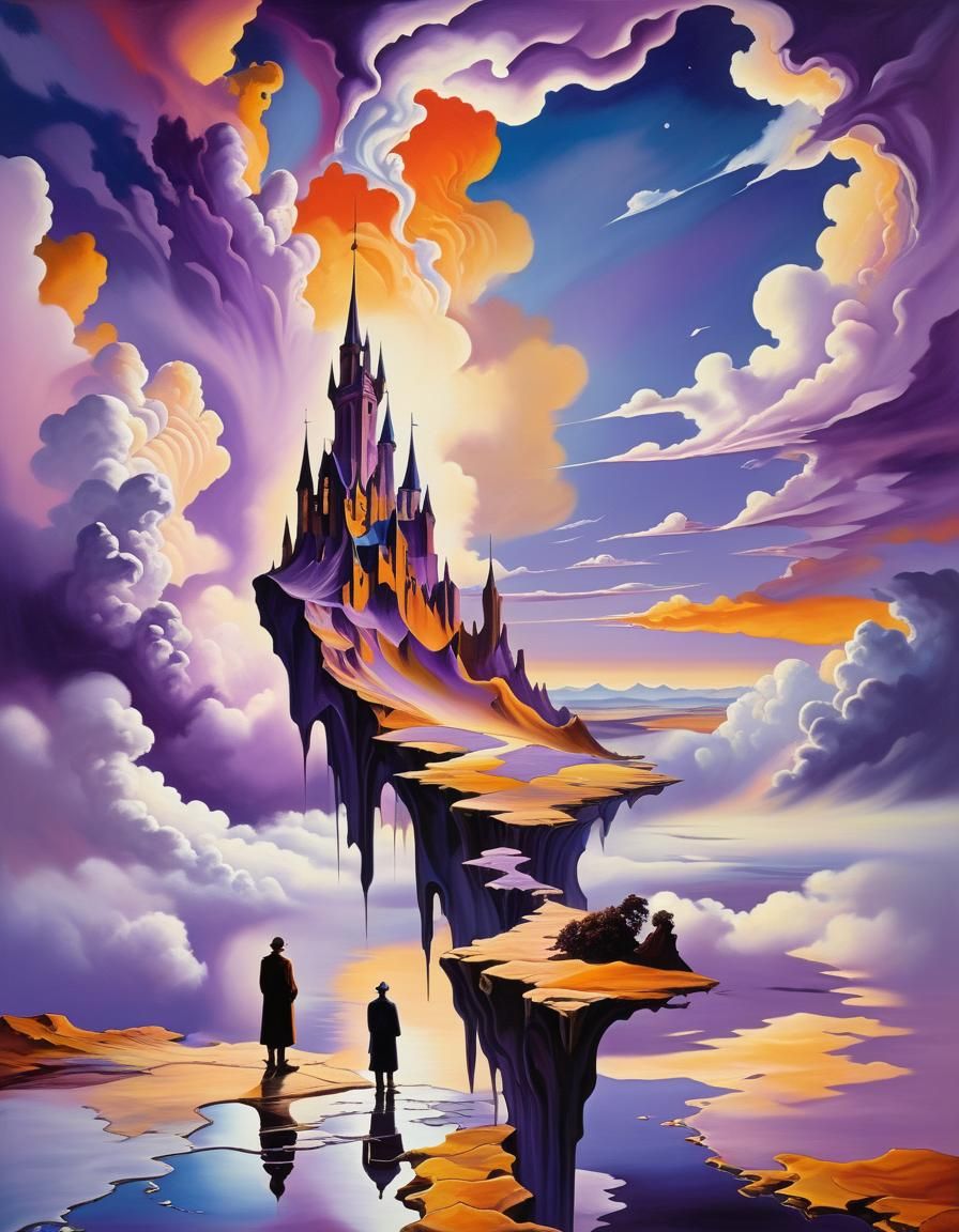 Dreamlike Crystal Spires in Surrealist Oil Painting