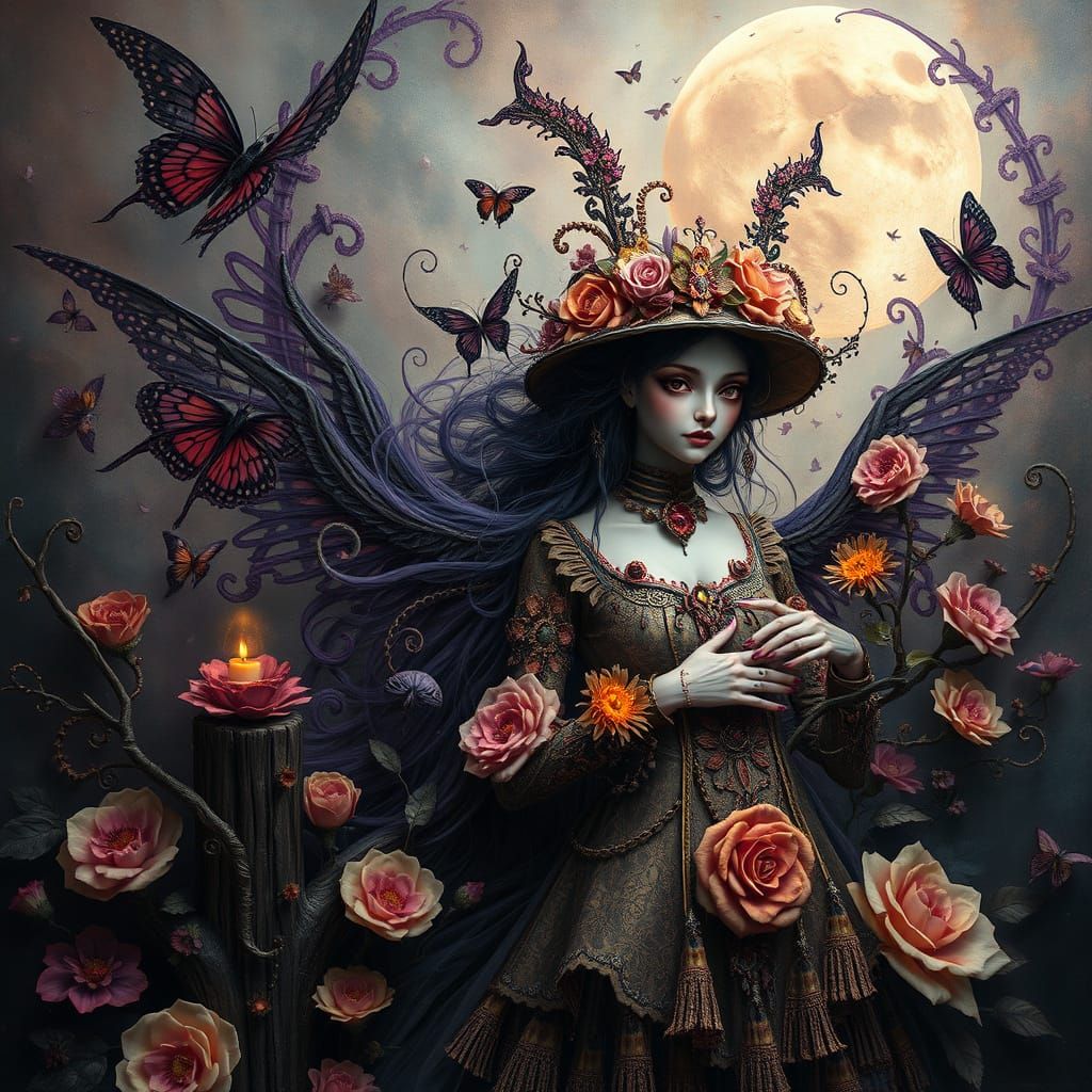 Ethereal Steampunk Woman: A Surreal Fantasy Portrait