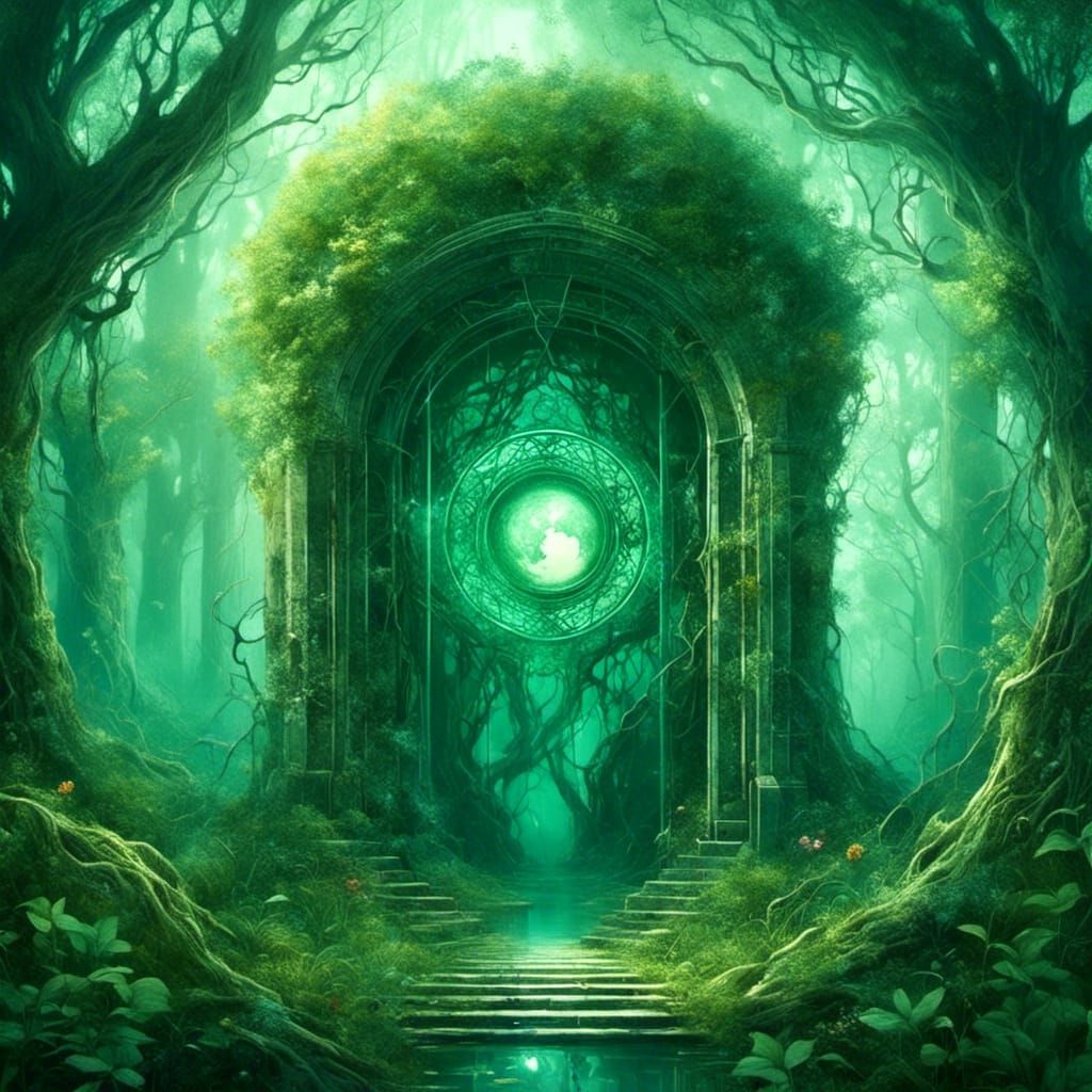 Enchanted Portal in Lush Green Forest
